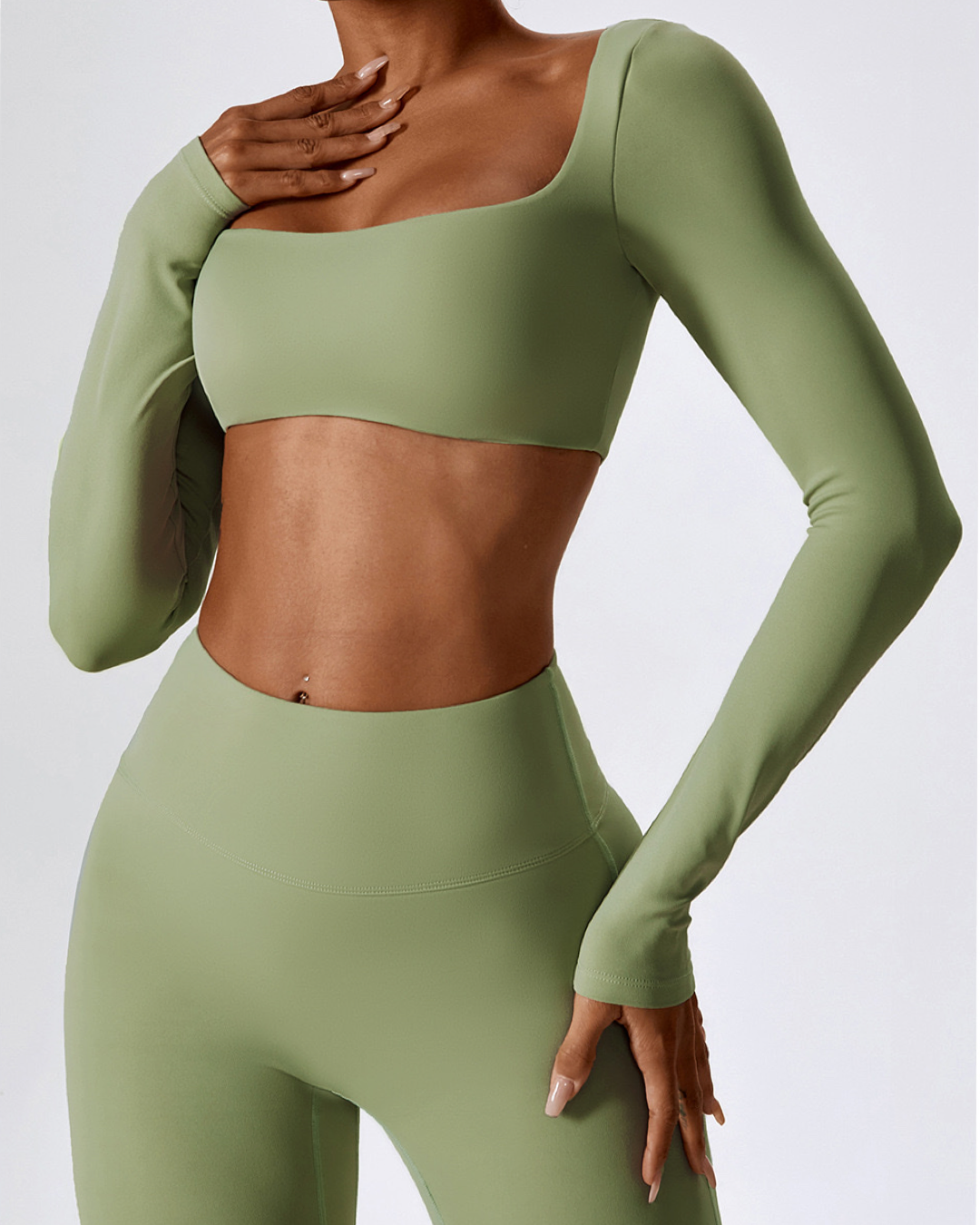 UltraLux Cropped Performance Long Sleeve Top