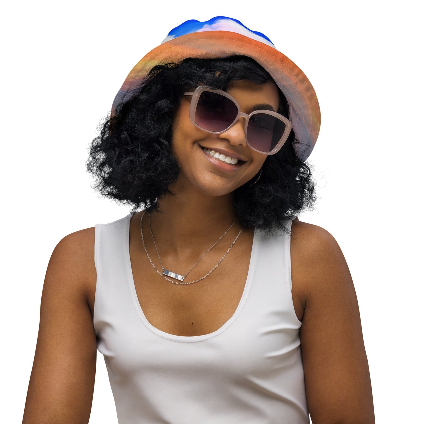 SUNSET CLOUDS Reversible bucket hat YOURNATURALMANE S/M