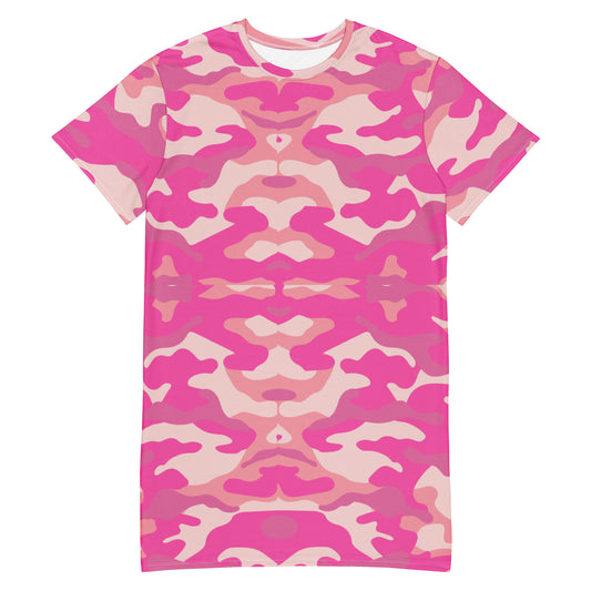 Pink CAMO T-shirt dress