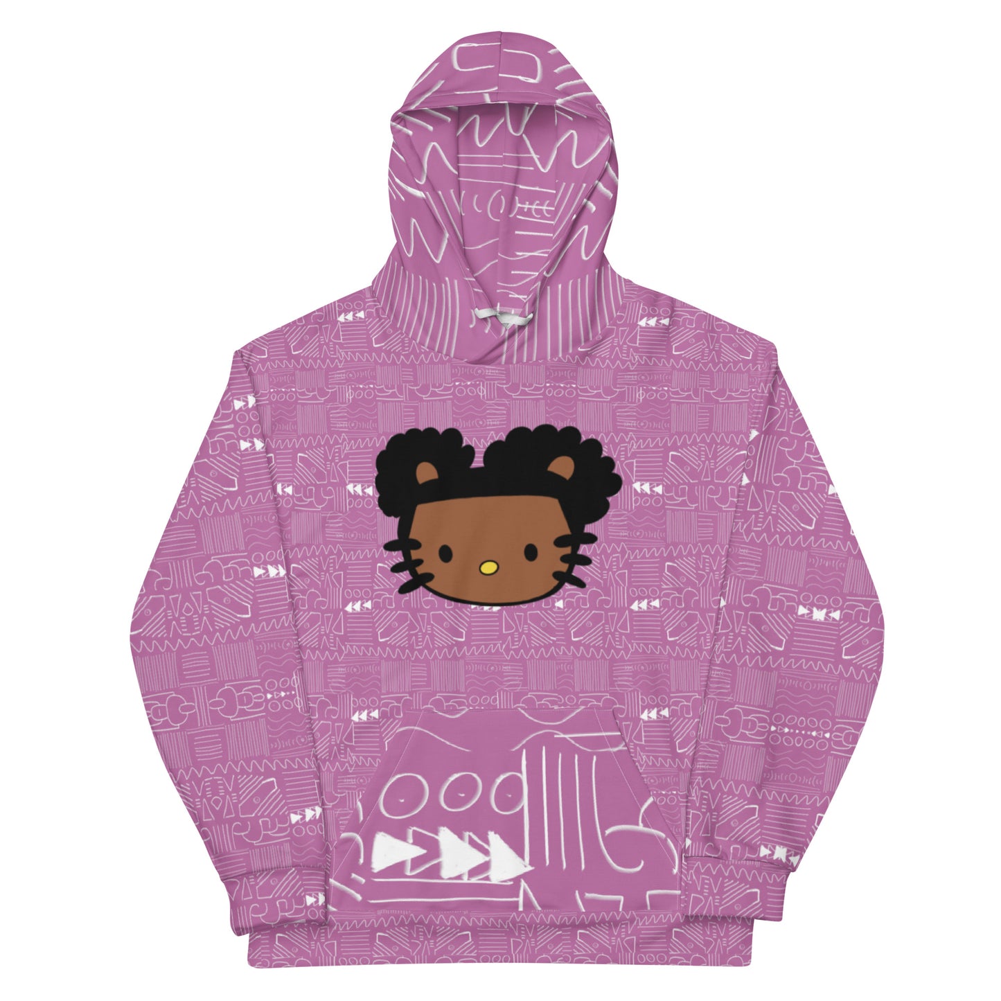 Hello Tribal me Afro  Kitty Unisex Hoodie