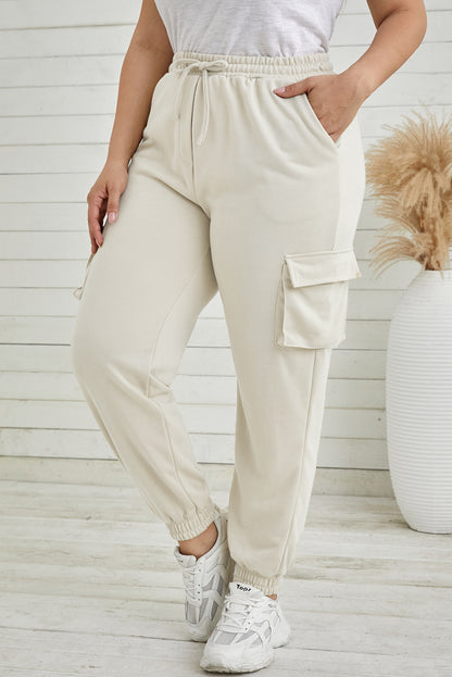 Plus Size Elastic Waist Joggers with Pockets