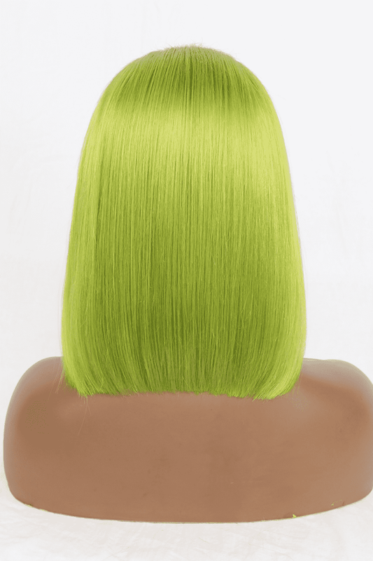 Lime Light 12" 140g Lace Front Wigs Human Hair in Lime 150% Density