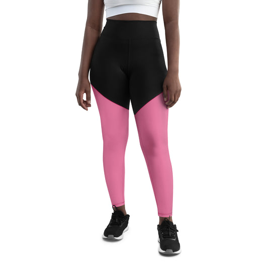 womens sport pink compression leggings 